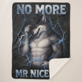 No More Mr Nice Guy Funny Alpha Wolf Meme Brainrot シェルパブランケット (正面)