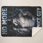 No More Mr Nice Guy Funny Alpha Wolf Meme Brainrot シェルパブランケット (正面(横))