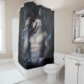 No More Mr Nice Guy Funny Alpha Wolf Meme Brainrot シャワーカーテン (インサイチュ)