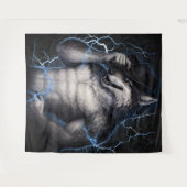 No More Mr Nice Guy Funny Alpha Wolf Meme Brainrot タペストリー (正面(横))