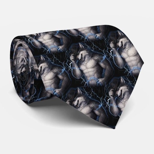 No More Mr Nice Guy Funny Alpha Wolf Meme Brainrot ネクタイ (ロール)