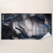 No More Mr Nice Guy Funny Alpha Wolf Meme Brainrot ビーチタオル (正面)