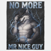 No More Mr Nice Guy Funny Alpha Wolf Meme Brainrot フリースブランケット (正面)