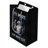 No More Mr Nice Guy Funny Alpha Wolf Meme Brainrot ミディアムペーパーバッグ (正面アングル)