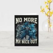 No More Mr Nice Guy Funny Alpha Wolf Meme Dad Papa カード (黄色い花)