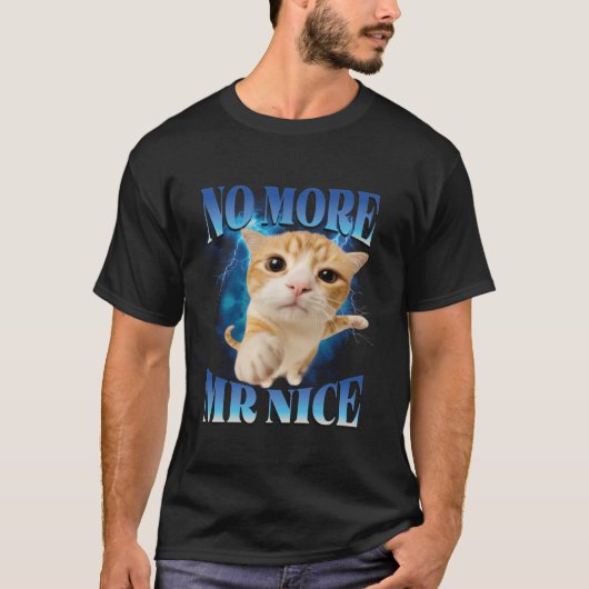 No More Mr Nice Humor Unhinged Brainrot Funny cat  Tシャツ (正面)