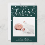 No More Nights 静か Christmas Birth Announcement シーズンカード (正面)