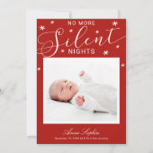 No More Nights 静か Christmas Birth Announcement シーズンカード (正面)
