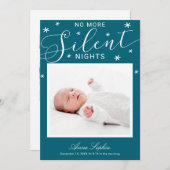 No More Nights 静か Christmas Birth Announcement シーズンカード (正面/裏面)