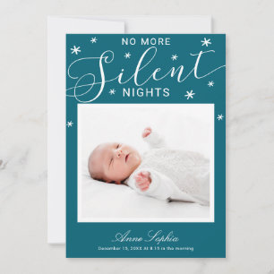 No More Nights 静か Christmas Birth Announcement シーズンカード