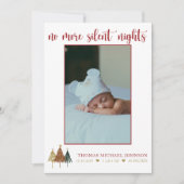 No More Nights 静か Christmas Birth Announcement 招待状 (正面)