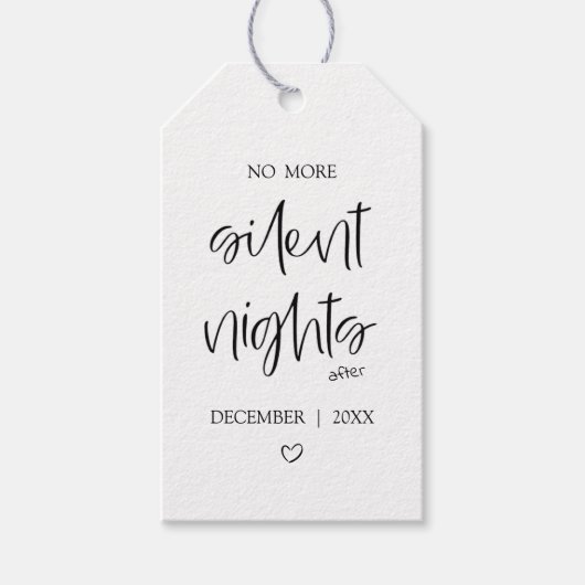 No More Silent Nights | Baby Announcement ギフトタグ (正面)