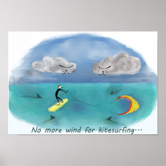 No more wind for kitesurfing ポスター