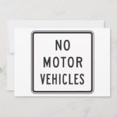 No Motor Vehicle道路標識招待状 招待状 (正面)