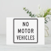 No Motor Vehicle道路標識招待状 招待状 (スタンド正面)