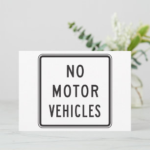No Motor Vehicle道路標識招待状 招待状