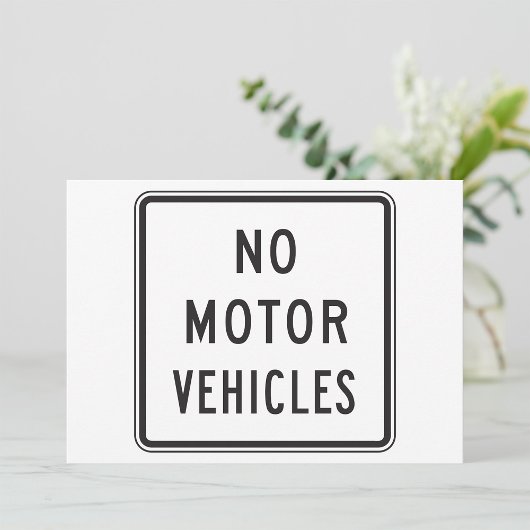 No Motor Vehicle道路標識招待状 招待状