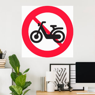 No Motorbikes道路標識ポスター ポスター