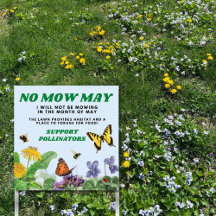 NO MOW芝生のサイン/受粉者をサポート