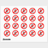 No Music Symbol Stickers ラウンドシール (シート)