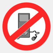 No Music Symbol Stickers ラウンドシール (正面)