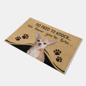 No Need To Knock We Know You're Here Chihuahua ドアマット (アングル)