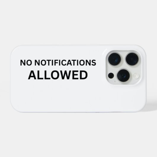 No Notifications Allowed Minimalist Technical iPhoneケース (裏面横)