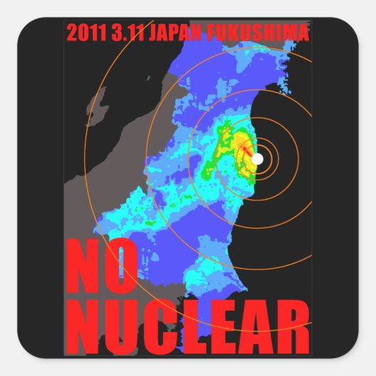 NO NUCLEAR MAP スクエアシール (正面)