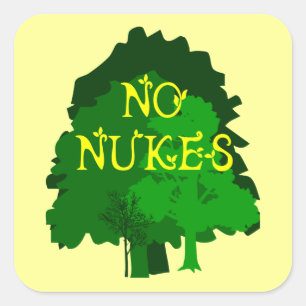 No Nukesことわざ with Trees スクエアシール