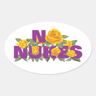 NO NUKES -バラミッション公式ステッカー 楕円形シール