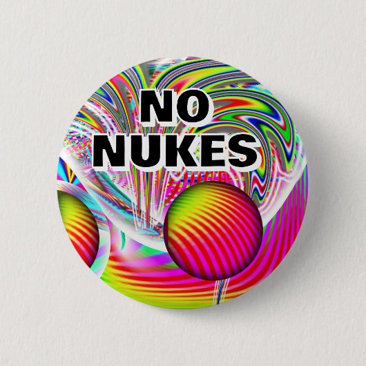 NO NUKES ( you may change the words ) 缶バッジ (正面)