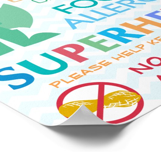 No Nuts Allowed Superhero Boy Sign for Home ポスター (角)