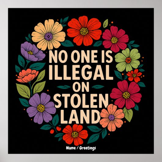 No One Is Illegal on Stolen Land Indigenous Pride ポスター (正面)