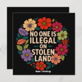 No One Is Illegal on Stolen Land Indigenous Pride 招待状 (正面/裏面)