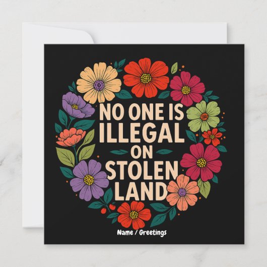 No One Is Illegal on Stolen Land Indigenous Pride 招待状 (正面)