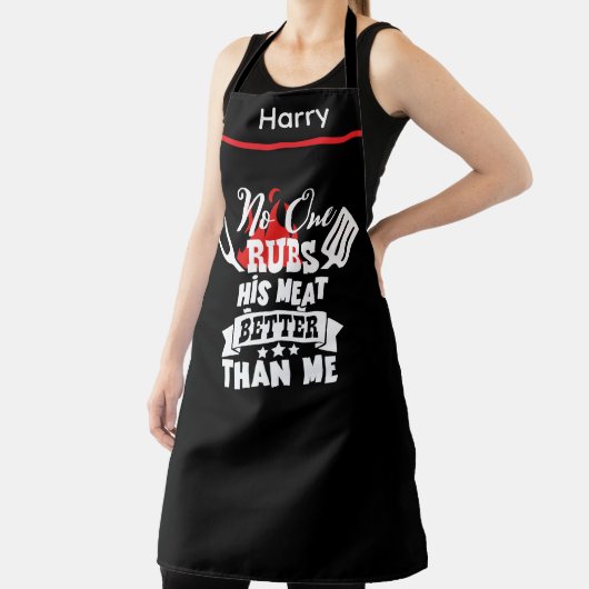No One Rubs His Meat Better Funny BBQ Grill Gift エプロン (インサイチュ)