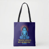 No One Saves Us But Ourselves – Buddha Quote Tote トートバッグ (正面)