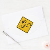 No Outlet、トラフィック警告標識(米国) 楕円形シール (封筒)
