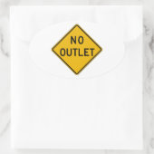 No Outlet、トラフィック警告標識(米国) 楕円形シール (バッグ)
