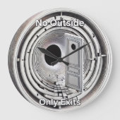 No outside only exits Wall Clock ラージ壁時計 (正面)