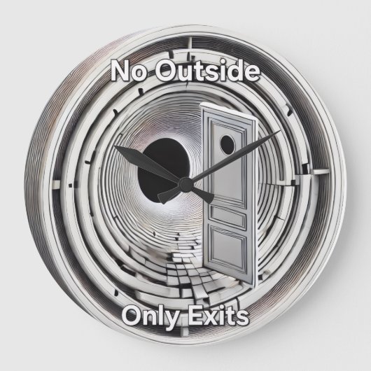 No outside only exits Wall Clock ラージ壁時計 (正面)