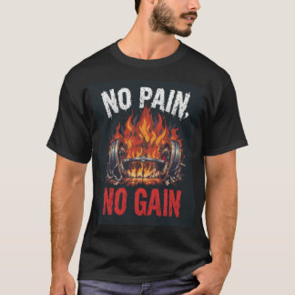 No Painゲインフィットネスやる気を起こさせるデザイン Tシャツ
