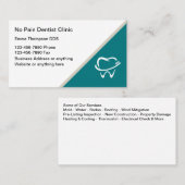 No Pain歯科医サービス名刺 名刺 (正面/裏面)