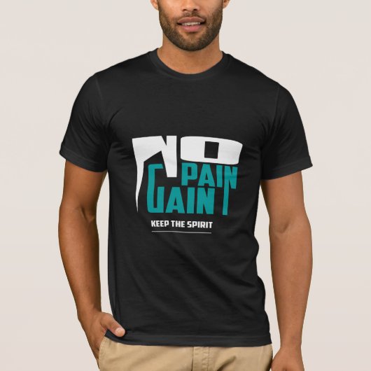 No Pain – ジムTシャツ Tシャツ (正面)