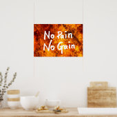 No Pain No Gainジムやる気を起こさせる引用文 ポスター (キッチン)