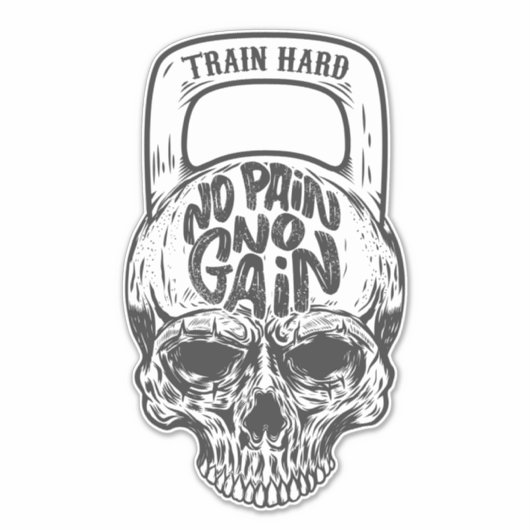 No Pain No Gainスカル シール (正面)