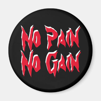 No Pain No Gainトレーニングフィットネス引用文レッドブラック マグネット