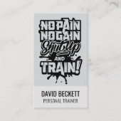 No Pain No Gainフィットネストレーナーのカスタマイズ 名刺 (正面)