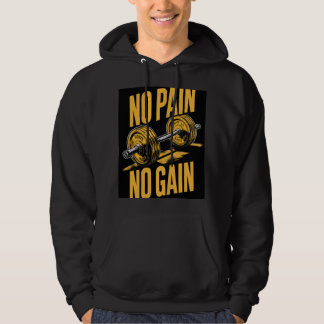 No Pain No Gainフード付きスウェットシャツ パーカ