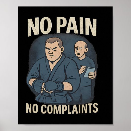 No Pain No Gainボクシング武術アートユーモア ポスター (正面)